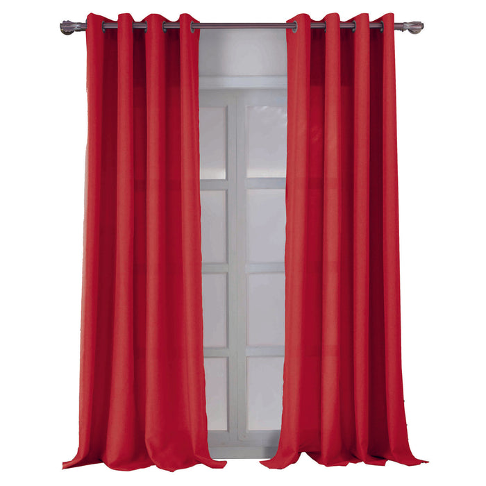 RT Designers Collection Cole Textured Grommet Room Darkening Curtain Panel Red