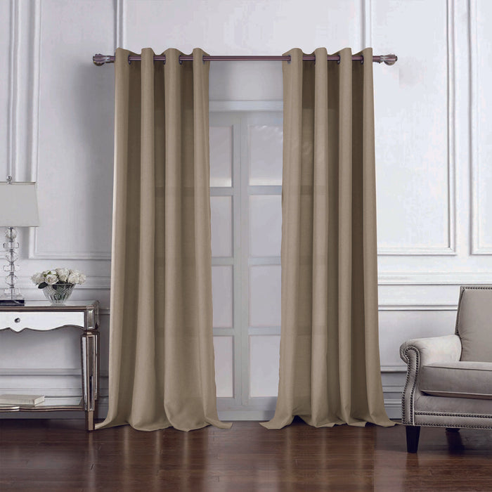 RT Designers Collection Cole Textured Grommet Room Darkening Curtain Panel Taupe