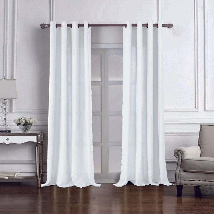 RT Designers Collection Cole Textured Grommet Room Darkening Curtain Panel White
