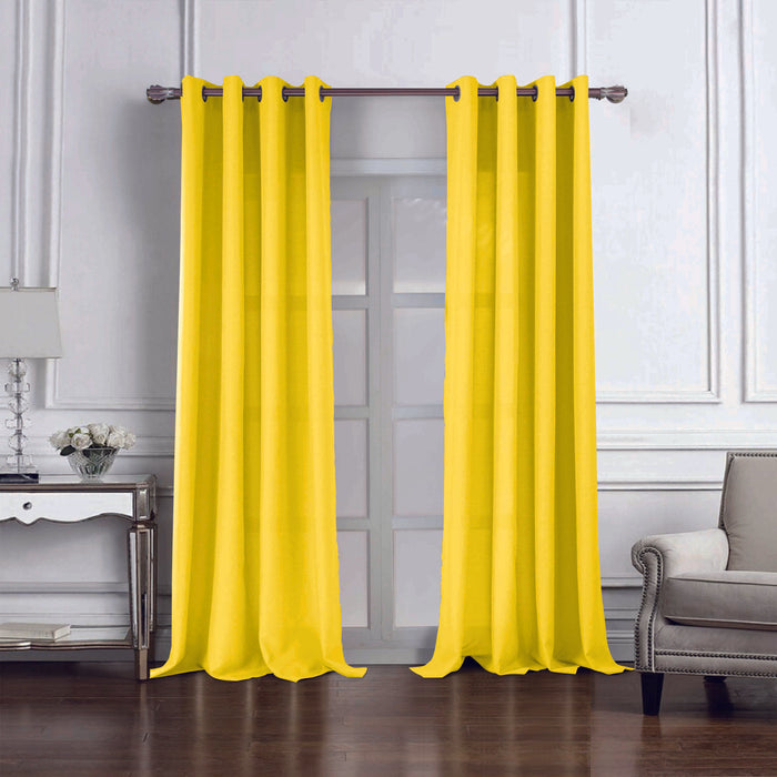 RT Designers Collection Cole Textured Grommet Room Darkening Curtain Panel Yellow