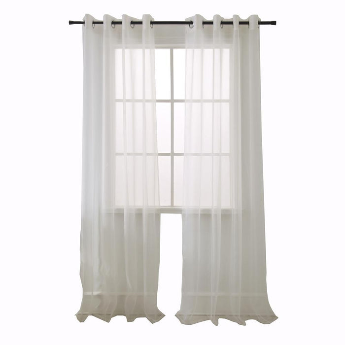 RT Designers Collection Cara One Sheer Grommet Light Filtering Curtain Panel 54" x 90" Beige
