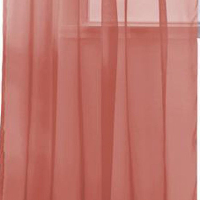 RT Designers Collection Cara One Sheer Grommet Light Filtering Curtain Panel 54" x 90" Coral