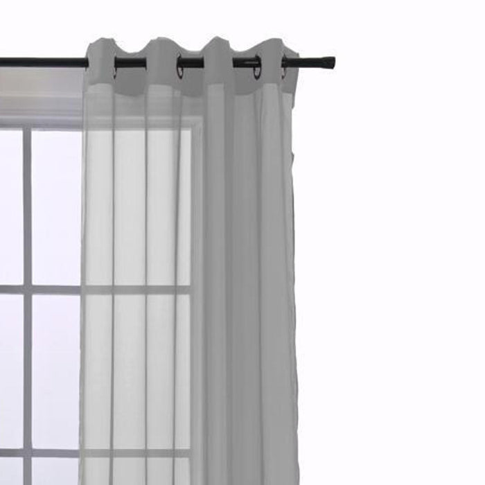 RT Designers Collection Cara One Sheer Grommet Light Filtering Curtain Panel 54" x 90" Grey
