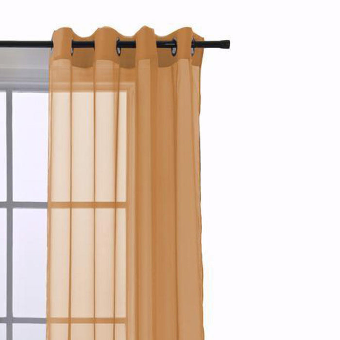 RT Designers Collection Cara One Sheer Grommet Light Filtering Curtain Panel 54" x 90" Neon Orange