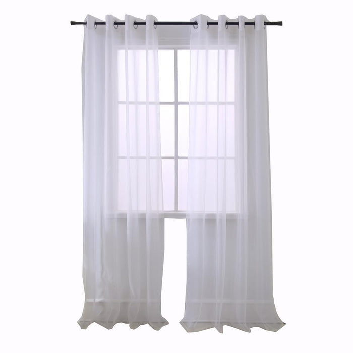 RT Designers Collection Cara One Sheer Grommet Light Filtering Curtain Panel 54" x 90" White