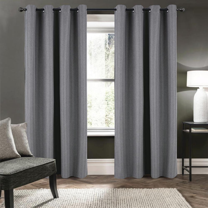 RT Designers Collection Cabana 100% Blackout Grommet Curtain Panel 54" x 90" Charcoal