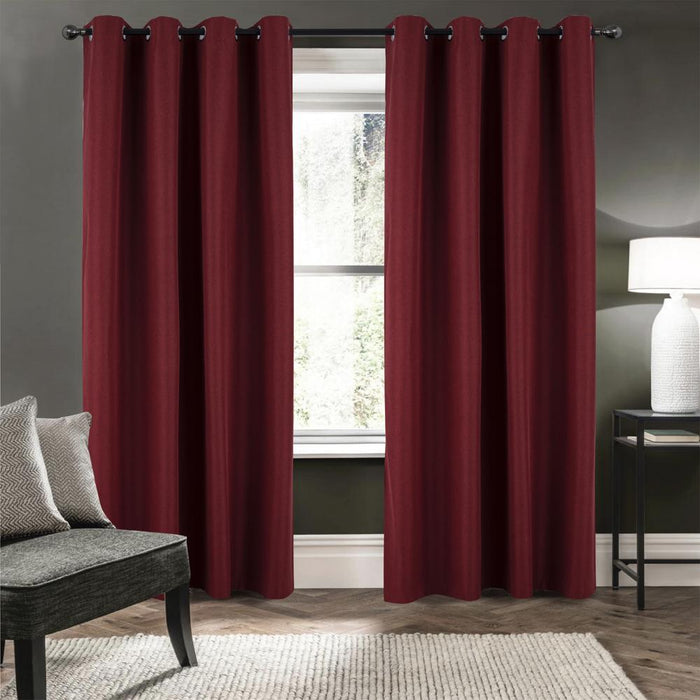 RT Designers Collection Cabana Two Pack Premium Grommet Curtain Panel 54" x 84" Burgundy