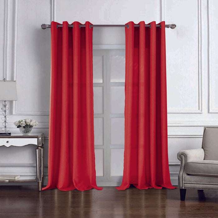 RT Designers Collection Cole Textured Grommet Room Darkening Curtain Panel Red