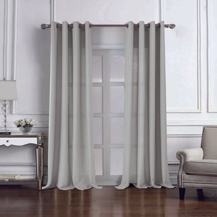 RT Designers Collection Cole Textured Grommet Room Darkening Curtain Panel Silver