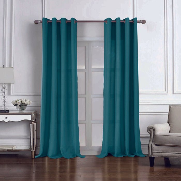 RT Designers Collection Cole Textured Grommet Room Darkening Curtain Panel Teal