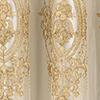 RT Designers Collection Daisy Embroidery Grommet Curtain Panel With Attached Valance 54" x 84" Beige/Gold