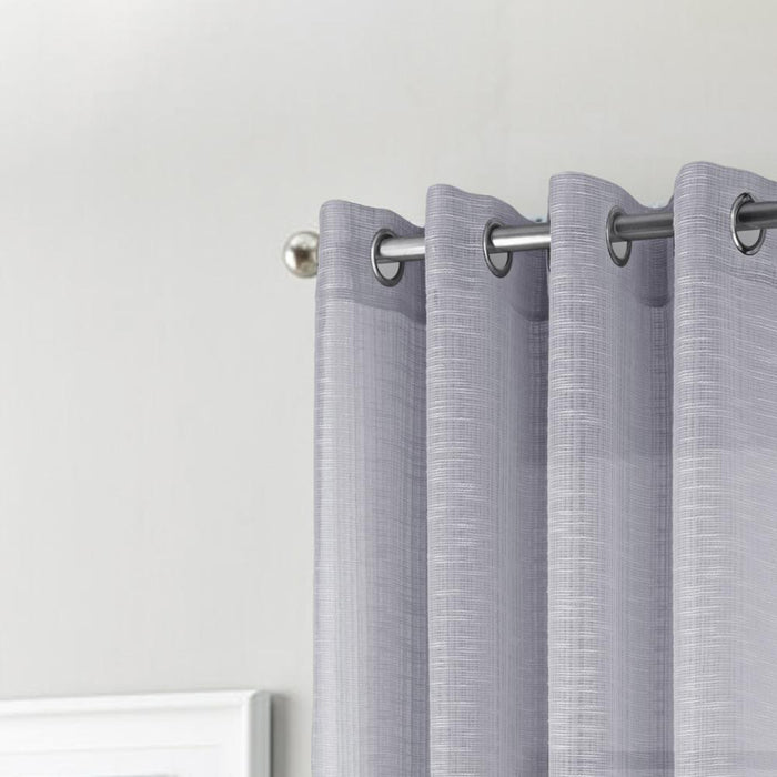 RT Designers Collection Dexter Linen Texture Grommet Light Filtering Window Curtain Panel Silver