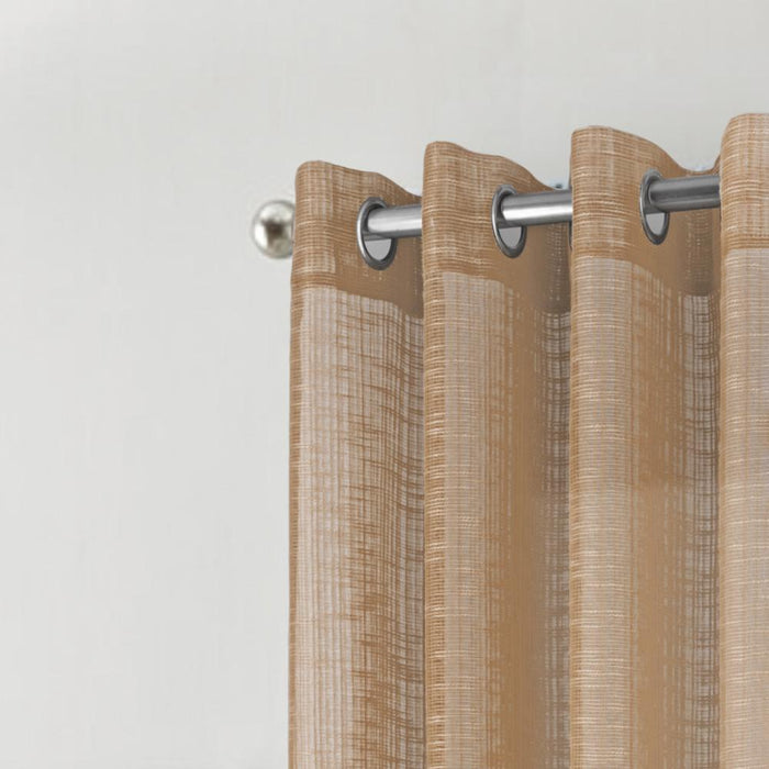 RT Designers Collection Dexter Linen Texture Grommet Light Filtering Window Curtain Panel Taupe