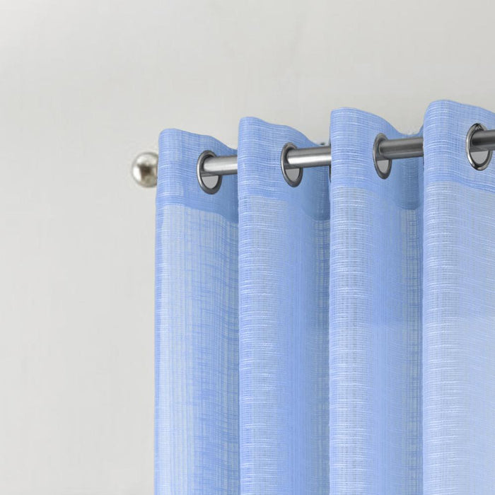 RT Designers Collection Dexter Linen Texture Grommet Sheer Light Filtering Window Curtain Panel 54" x 90" Blue