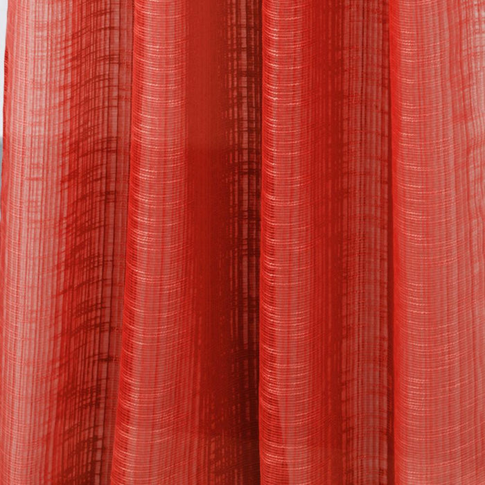 RT Designers Collection Dexter Linen Texture Grommet Sheer Light Filtering Window Curtain Panel 54" x 90" Red
