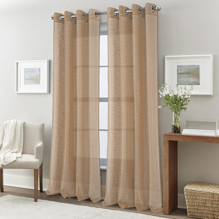 RT Designers Collection Dexter Linen Texture Grommet Light Filtering Window Curtain Panel Taupe