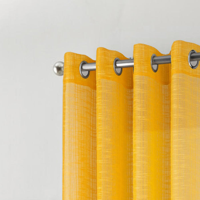 RT Designers Collection Dexter Linen Texture Grommet Light Filtering Window Curtain Panel Yellow