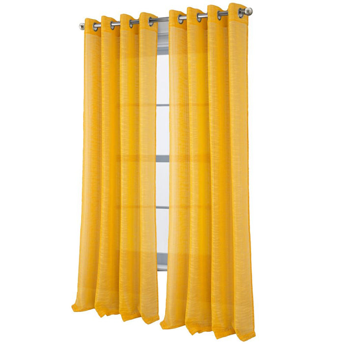 RT Designers Collection Dexter Linen Texture Grommet Light Filtering Window Curtain Panel Yellow