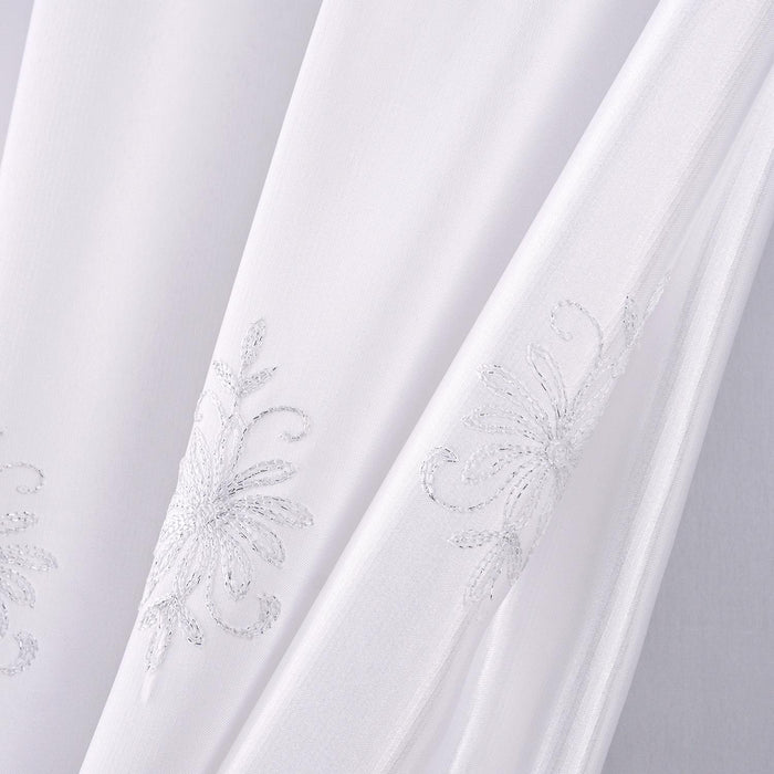 RT Designers Collection Donna Macrame Construction 3" Rod Pocket Curtain Panel White