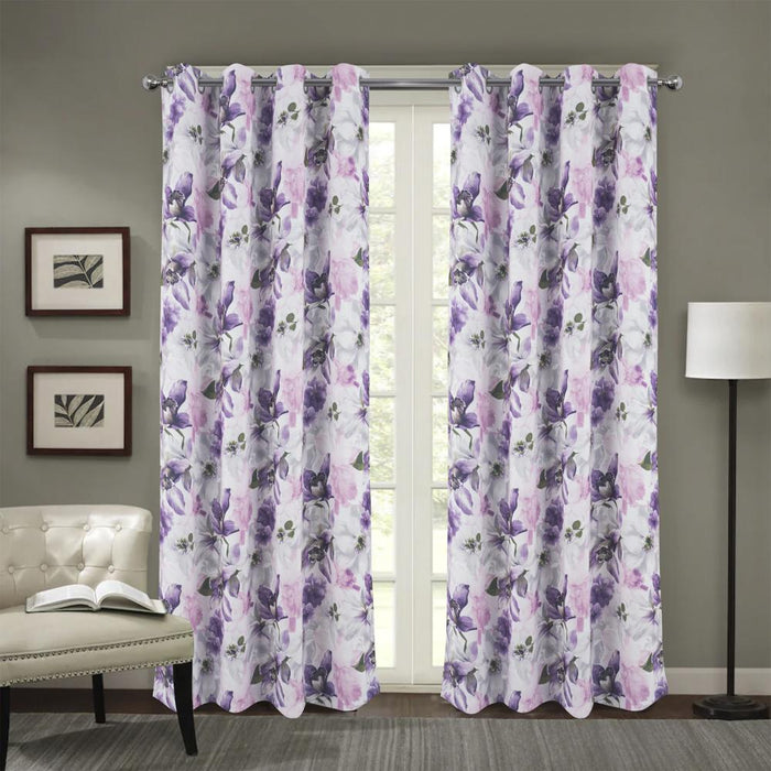 RT Designers Collection Eden Printed Blackout Grommet Window Curtain Panel 54" x 84" Lilac