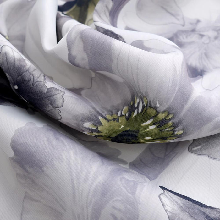 RT Designers Collection Eden Floral Nature Printed 2 Pieces Blackout Grommet Panel Pair 36" x 84" Silver