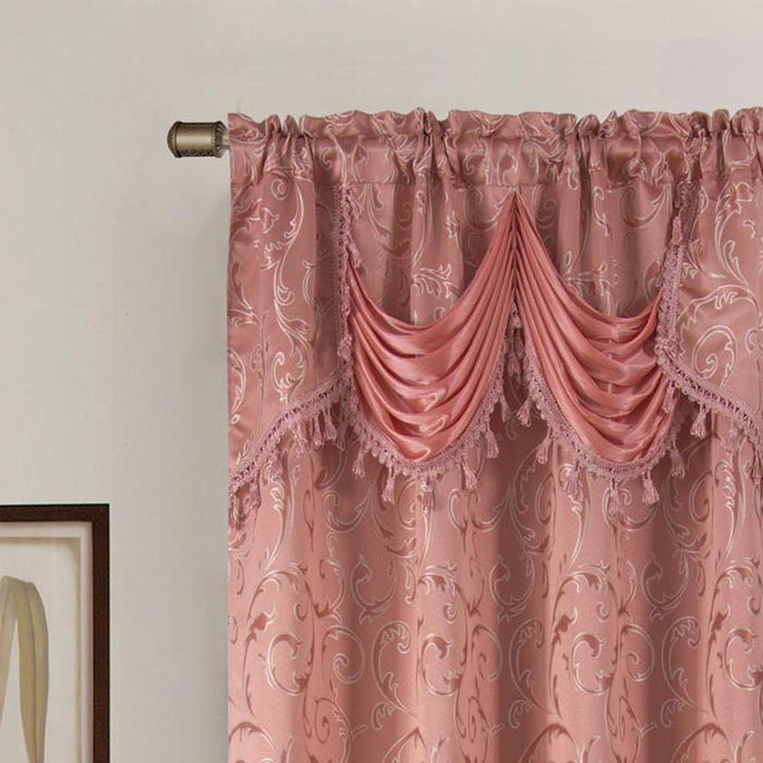 Franklin 2-Piece Rose Grommet Curtain 54" x 84" Rose by Rt Designers Collection