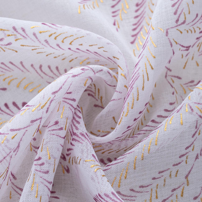 RT Designers Collection Faye Grommet Metallic Sheer Printed Doily Curtain Panel Rose