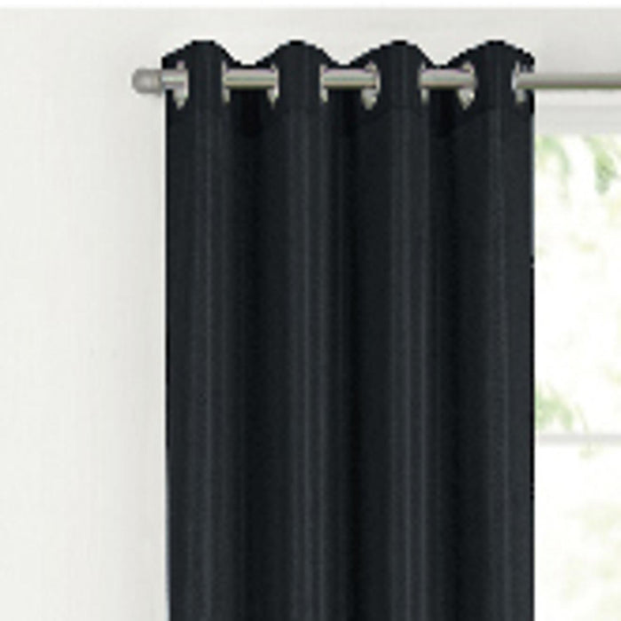 RT Designer Collection Gibson Luxurious Decorative Grommet Curtain Panel 54" x 90" Black