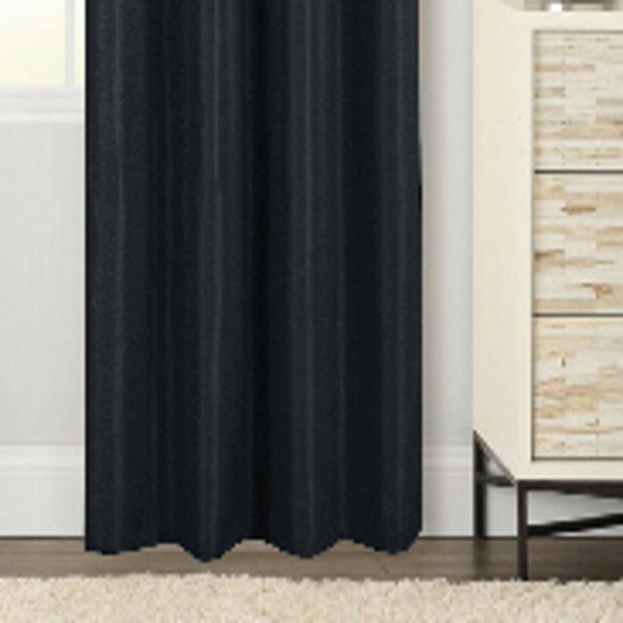 RT Designer Collection Gibson Luxurious Decorative Grommet Curtain Panel 54" x 90" Black