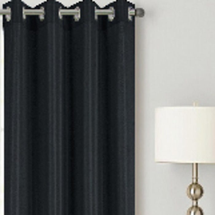 RT Designer Collection Gibson Luxurious Decorative Grommet Curtain Panel 54" x 90" Black