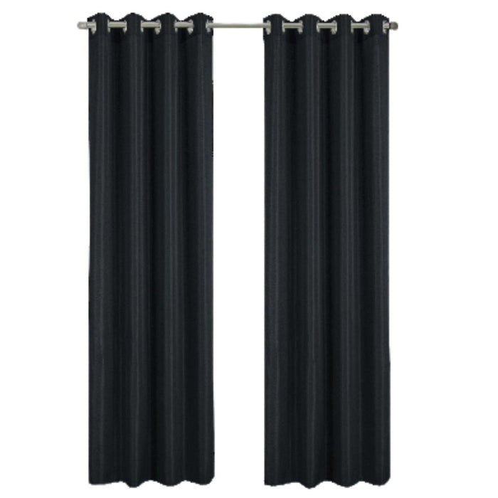 RT Designer Collection Gibson Luxurious Decorative Grommet Curtain Panel 54" x 90" Black