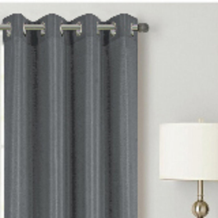 RT Designer Collection Gibson Luxurious Decorative Grommet Curtain Panel 54" x 90" Charcoal