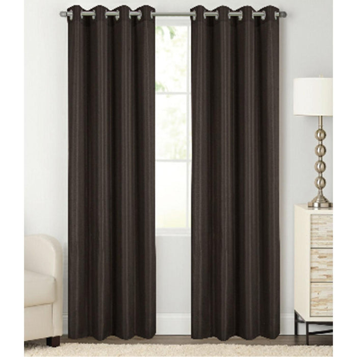 RT Designer Collection Gibson Luxurious Decorative Grommet Curtain Panel 54" x 90" Chocolate