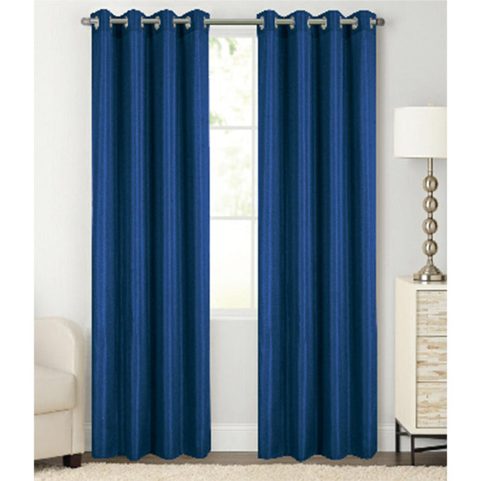 RT Designer Collection Gibson Luxurious Decorative Grommet Curtain Panel 54" x 90" Navy