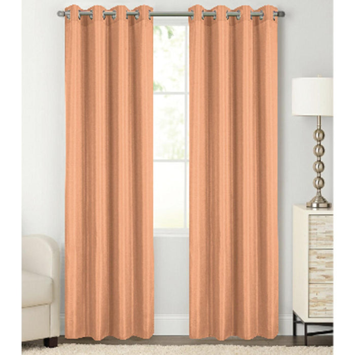 RT Designer Collection Gibson Luxurious Decorative Grommet Curtain Panel 54" x 90" Peach