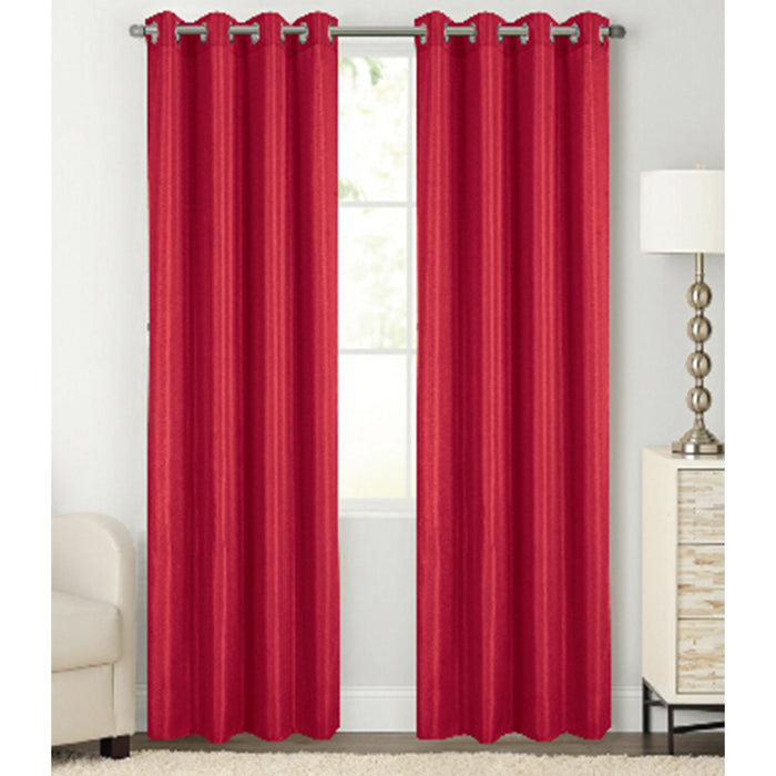 RT Designer Collection Gibson Luxurious Decorative Grommet Curtain Panel 54" x 90" Red