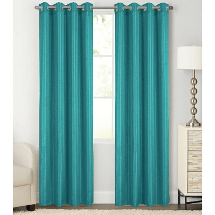 RT Designer Collection Gibson Luxurious Decorative Grommet Curtain Panel 54" x 90" Turq