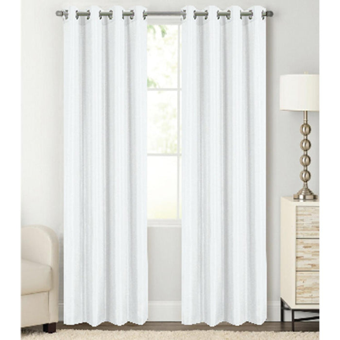 RT Designer Collection Gibson Luxurious Decorative Grommet Curtain Panel 54" x 90" White