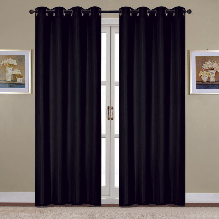 RT Designers Collection Kennedy Elegant Design Grommet Curtain Panel Black
