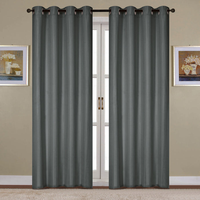 RT Designers Collection Kennedy Elegant Design Grommet Curtain Panel Charcoal