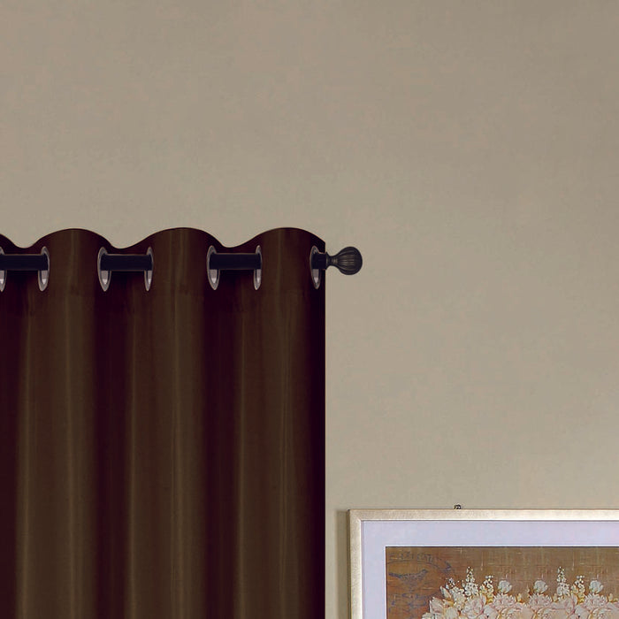 RT Designers Collection Kennedy Elegant Design Grommet Curtain Panel Chocolate