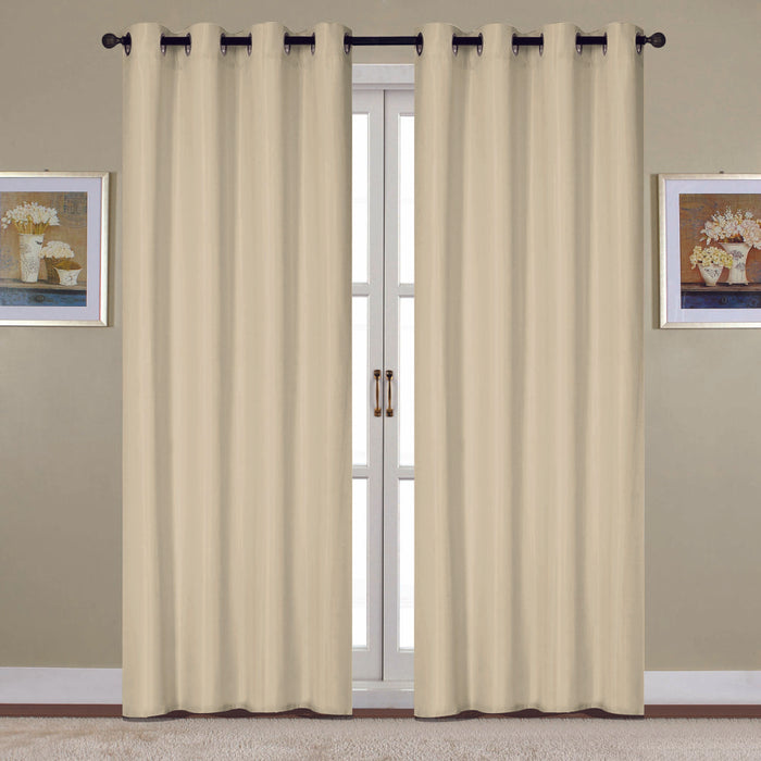 RT Designers Collection Kennedy Elegant Design Grommet Curtain Panel Taupe