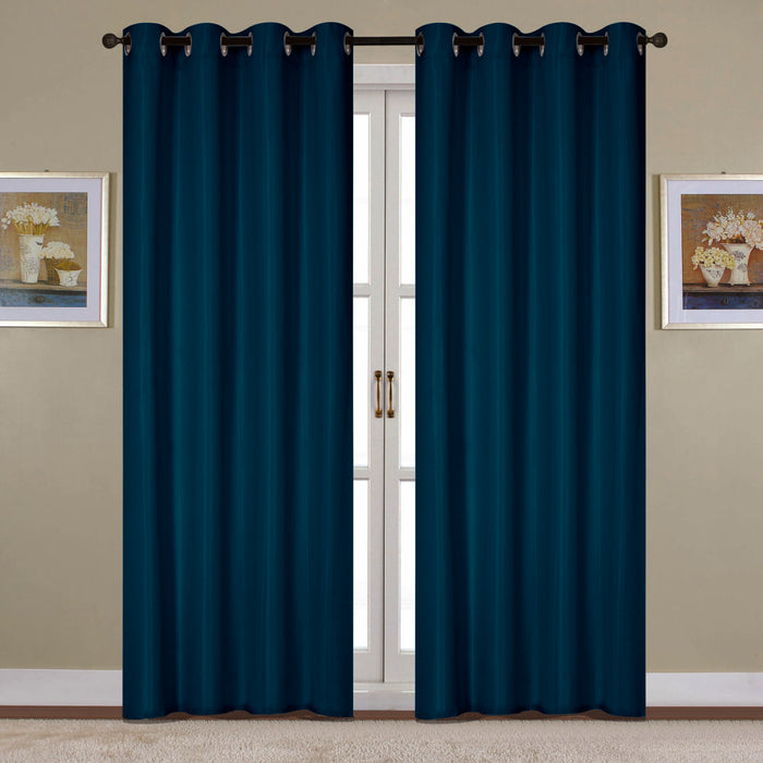 RT Designers Collection Kennedy Elegant Design Grommet Curtain Panel Navy