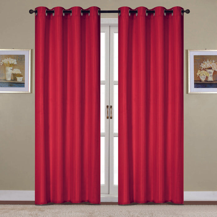 RT Designers Collection Kennedy Elegant Design Grommet Curtain Panel Red