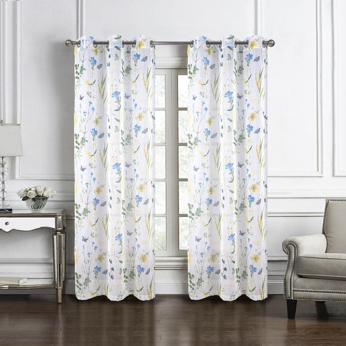 RT Designers Collection Kelce Doily Grommet Light Filtering Window Curtains for Bedroom 54" x 90"