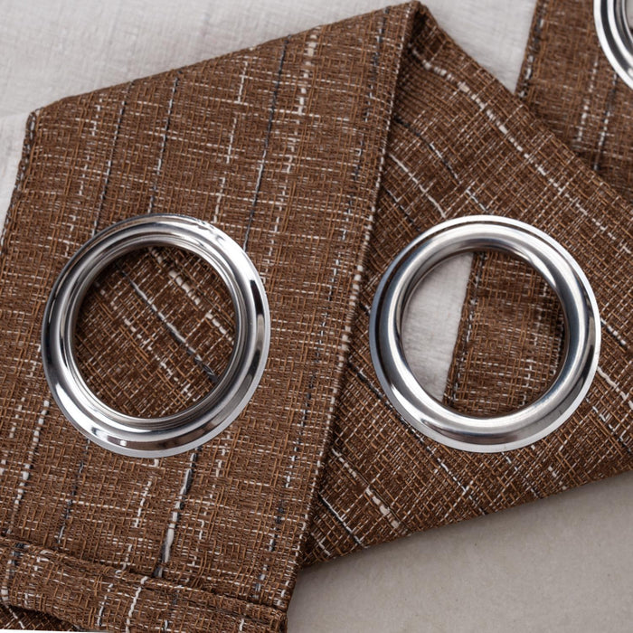 RT Designer Collection Kensington Jacquard Foam Backed Luxurious Decorative Grommet Curtain Panel Coffee