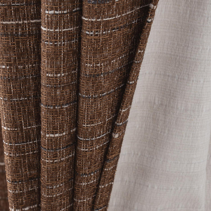 RT Designer Collection Kensington Jacquard Foam Backed Luxurious Decorative Grommet Curtain Panel Coffee