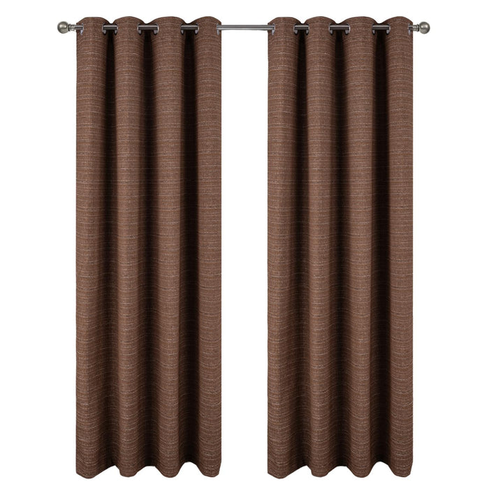 RT Designer Collection Kensington Jacquard Foam Backed Luxurious Decorative Grommet Curtain Panel Coffee