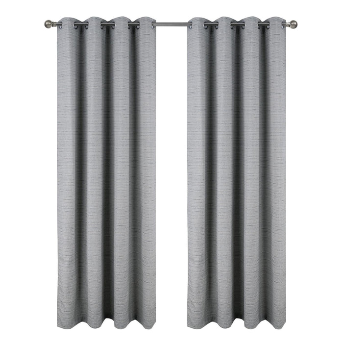 RT Designer Collection Kensington Jacquard Foam Backed Luxurious Decorative Grommet Curtain Panel Grey