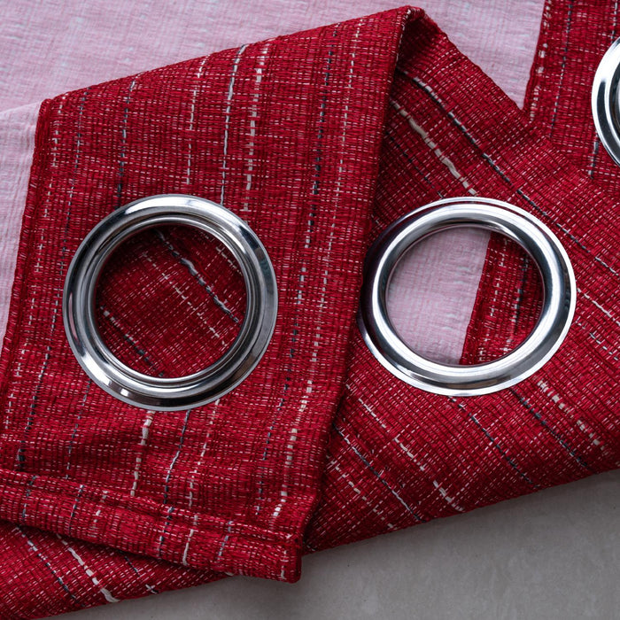 RT Designer Collection Kensington Jacquard Foam Backed Luxurious Decorative Grommet Curtain Panel Red